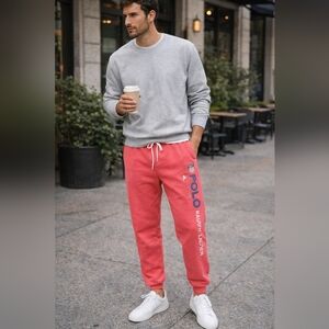 Polo Ralph Lauren Men’s Coral Pink Logo Jogger Sweatpants XXL – New